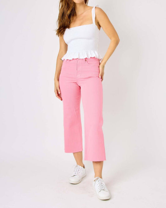Judy Blue - High Waist Garment Dyed Wide Leg Crop Jeans