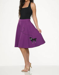Orchid Bloom - Embroidered Poodle Swing Skirt