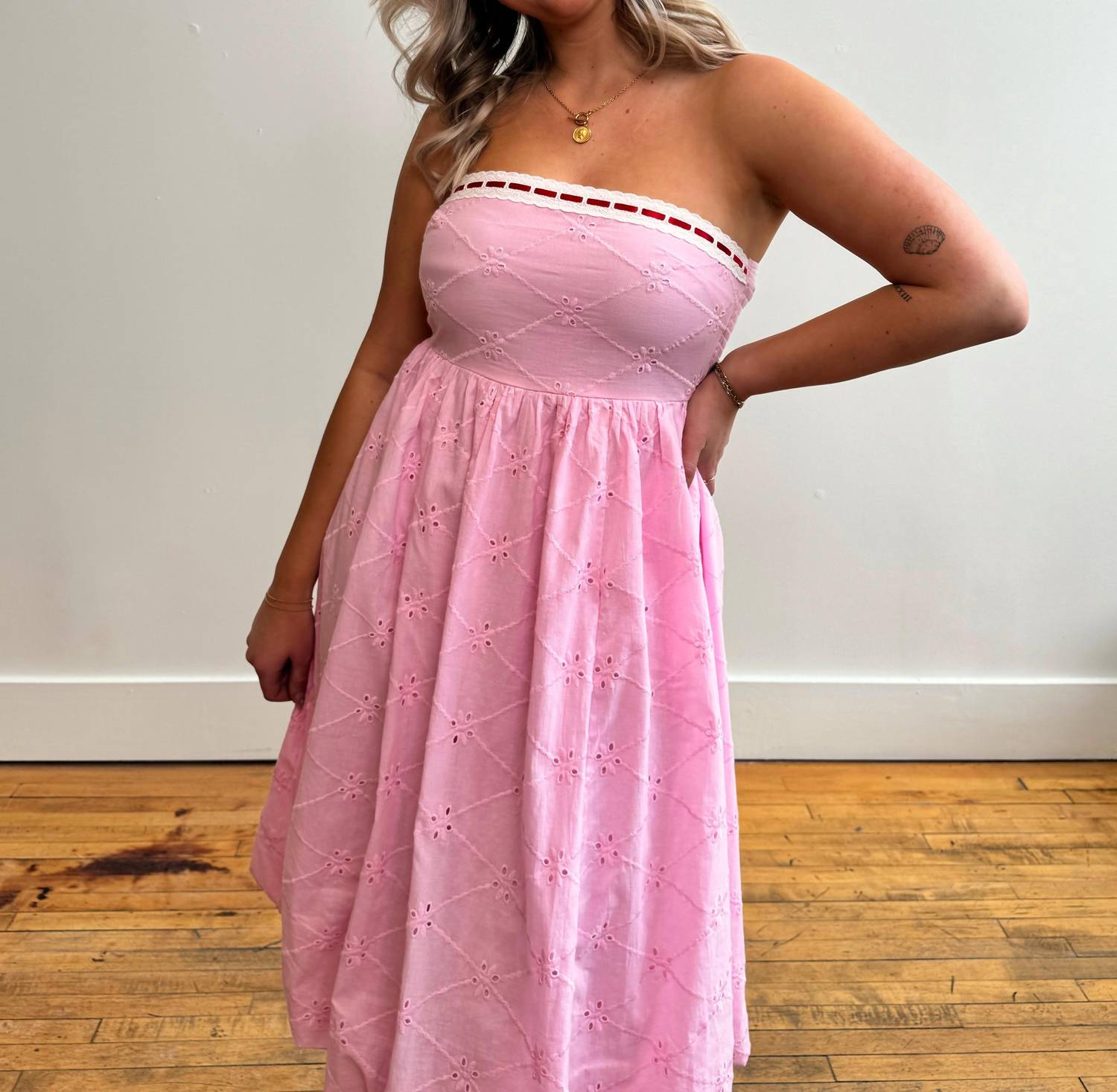 Polagram - Solene Eyelet Midi Dress