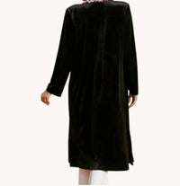 umgee Viola Velvet Kimono Dustero in black - women's jacket - detail view