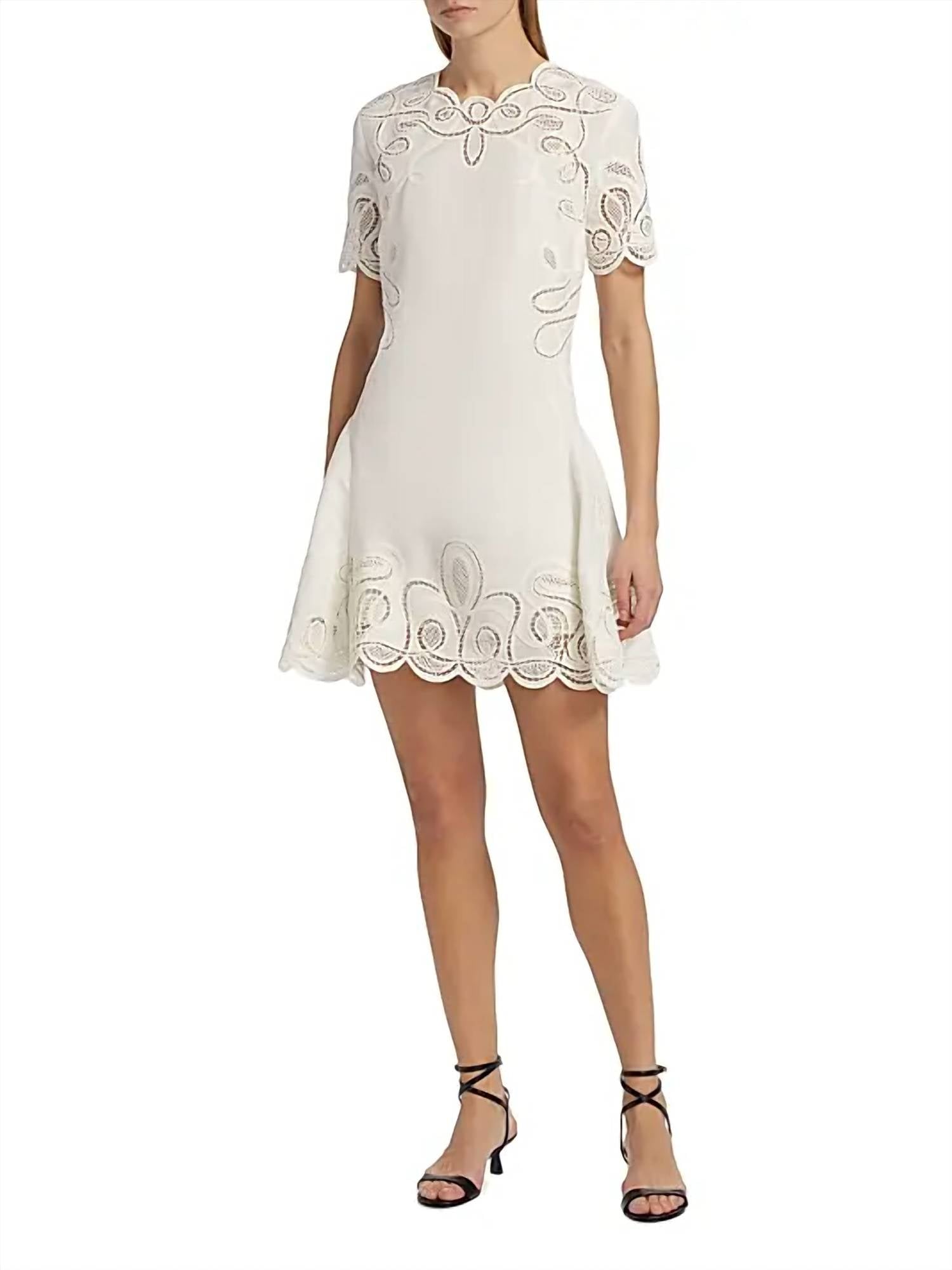 Simkhai - Morrigan Embroidered Short-sleeve Mini Dress