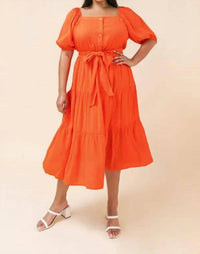 Flying Tomato - Curvy India Woven Midi Dress - Plus