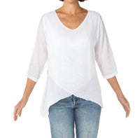 Cut Loose - Double Layer V-neck 3/4 Sleeve Top