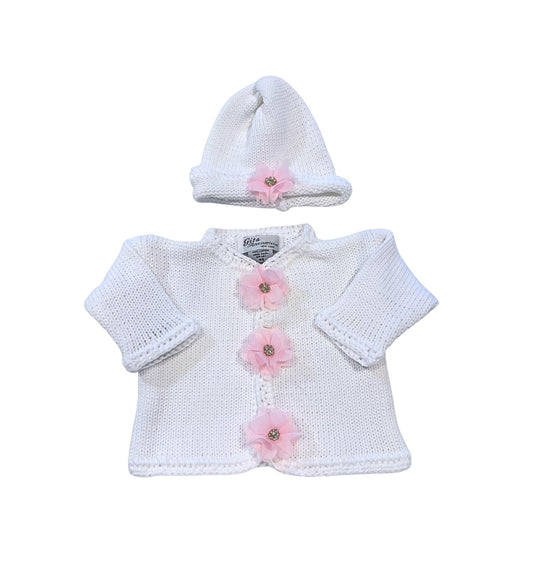 Gita - Girl's 2pc Sweater With Small Rhinestone Center