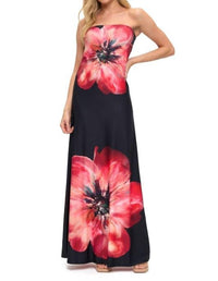 Ariella - Crimson Bloom Maxi Dress