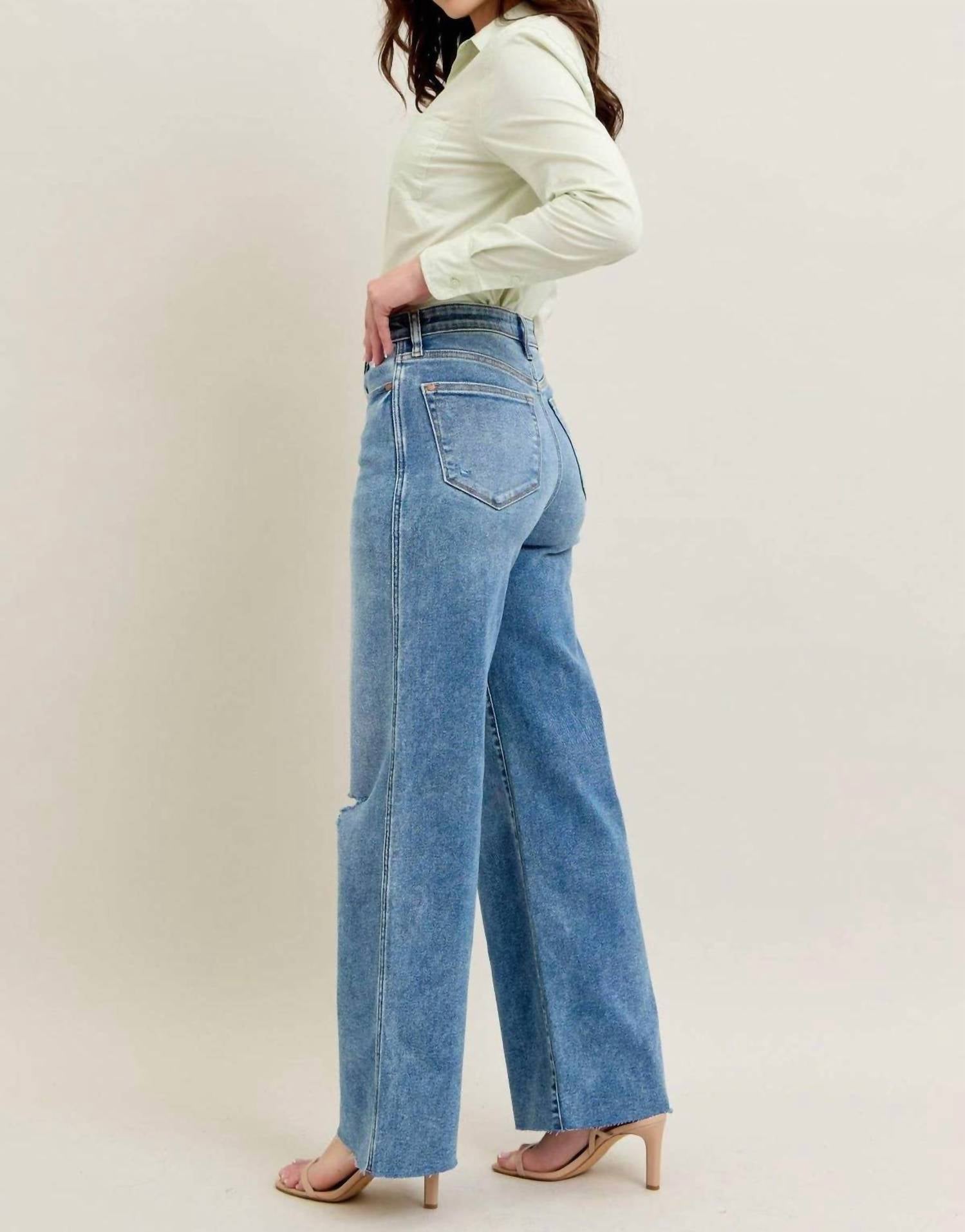 Judy Blue - Tucker Vintage Wash Wide Leg Jeans