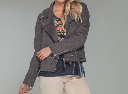 Paparazzi By Biz - Faux Suede Moto Jacket