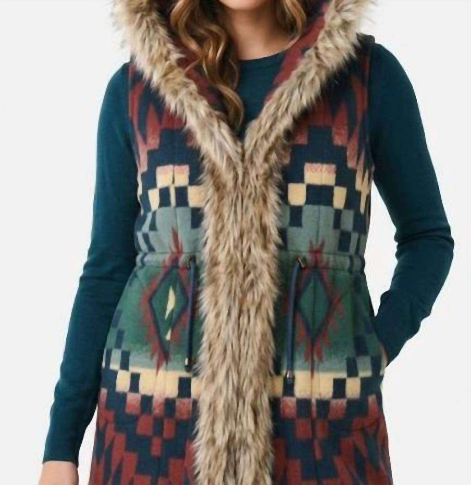 Tasha Polizzi - Saddle Faux Fur Trim Vest