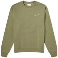 Museum of Peace & Quiet Men's Wordmark Crewneck Sweatshirt in olive - men's shirt - view 5