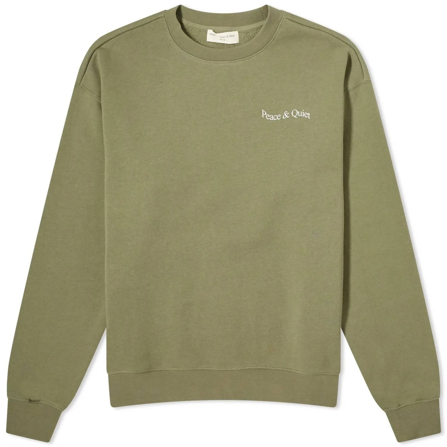 Museum of Peace & Quiet Men's Wordmark Crewneck Sweatshirt in olive - men's shirt - view 5