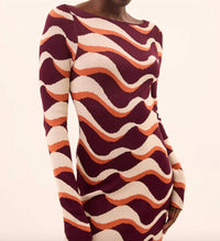 Misa Los Angeles Cassie Midi Dress in autumnal wave - women's dress - view 4