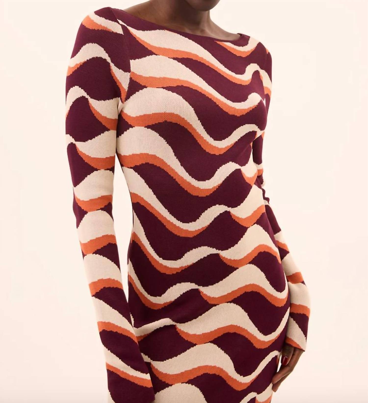 Misa Los Angeles Cassie Midi Dress in autumnal wave - women's dress - view 4