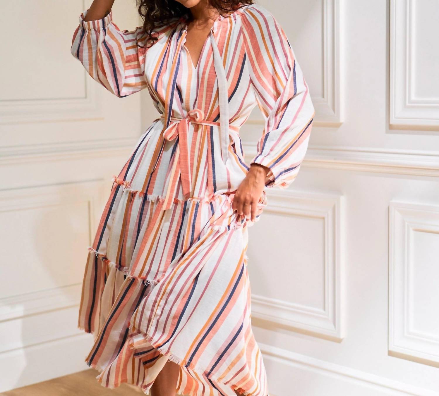 Cleobella Wisteria Midi Dress in ivory multi - women's dress - view 5