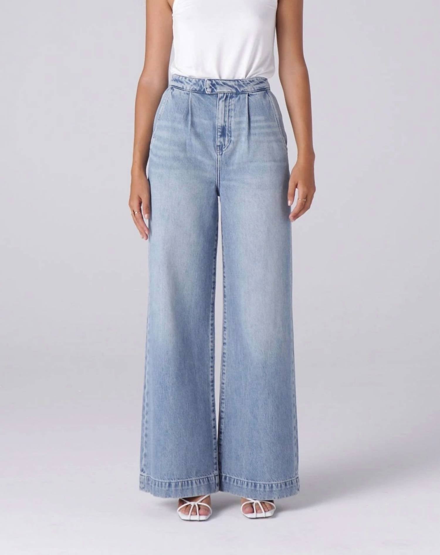Triarchy Wide Leg High Waisted Jeans in light indigo - women's jeans
