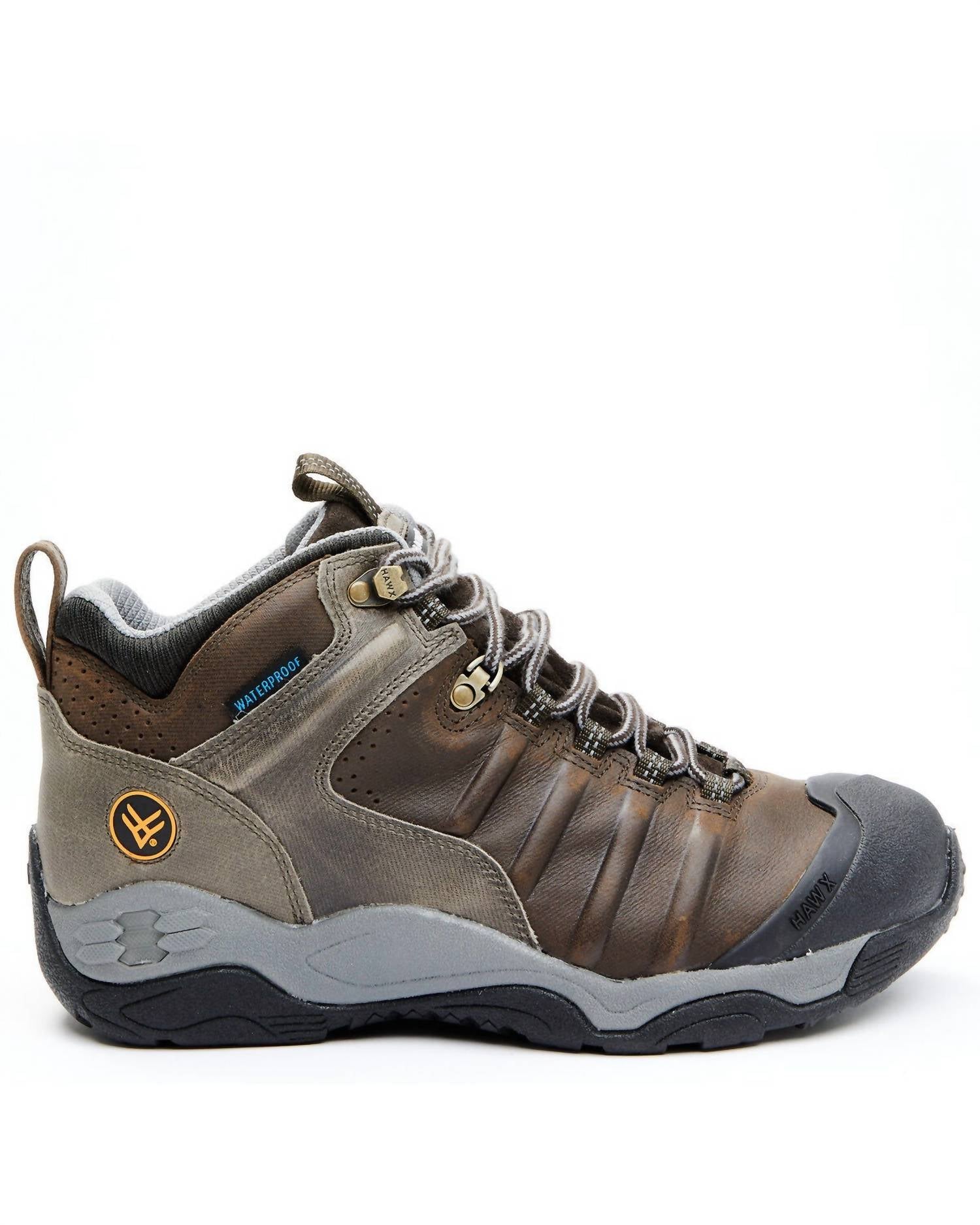 Hawx Men's Axis Waterproof Hiker Boots in brown - men's boots - detail view