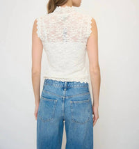 Central Park West - Stella Sleeveless Stretch Lace Turtleneck Top