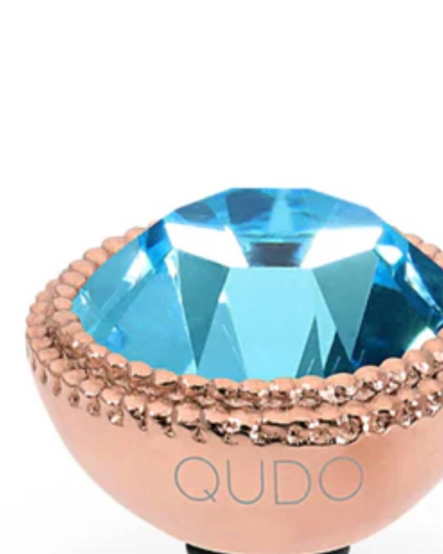Qudo - Women's Fabero Aquamarine Round 11mm Topper