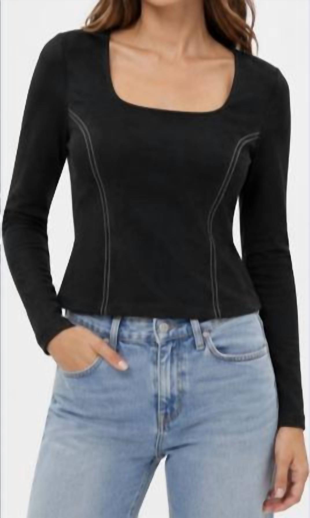 Fifteen Twenty - Faux Suede Stitch Top