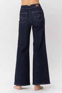 Judy Blue - High Waist Rinse Geometric Wide Leg Jean