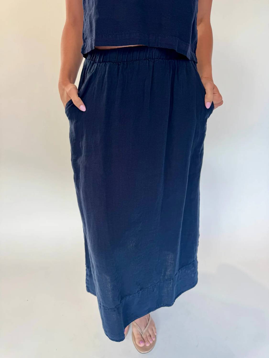 Lamade - Calla Linen Midi Skirt