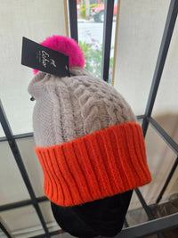 Echo - Color Block Cable Knit Wool & Cashmere Beanie