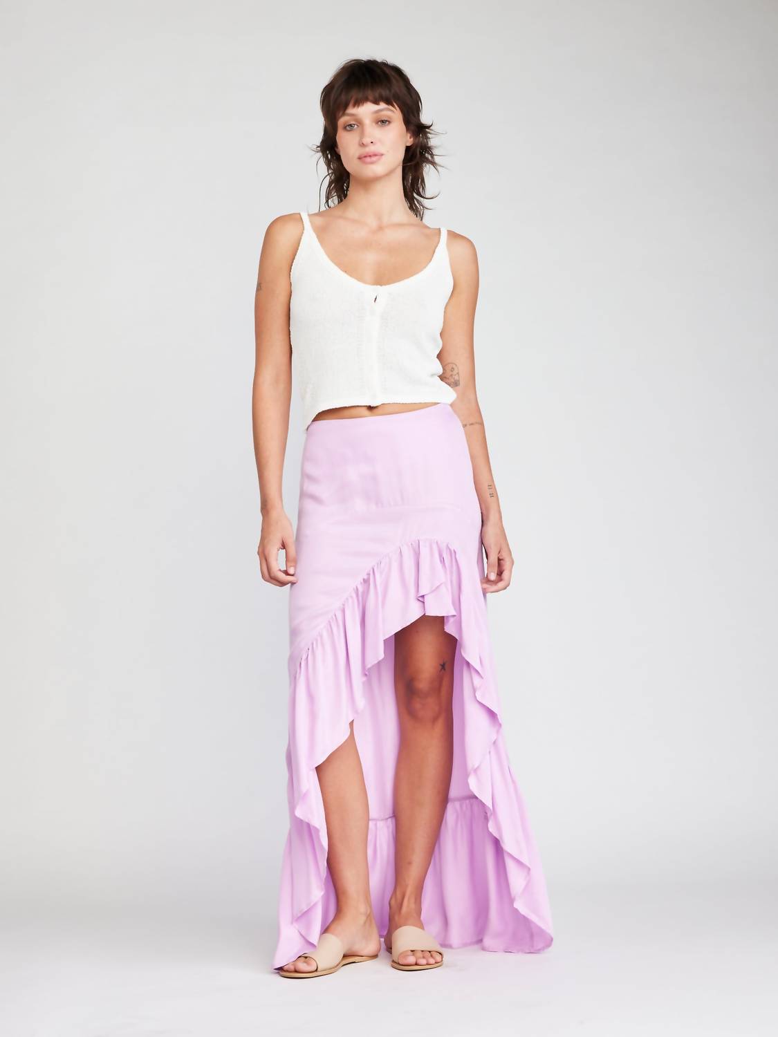Self Contrast - Kaelie Button Tank Sweater