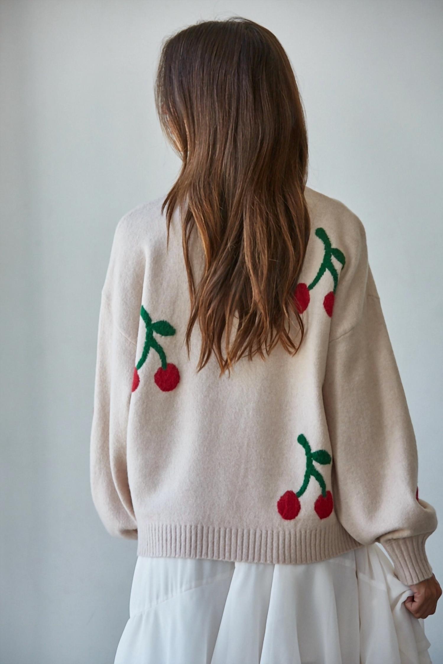 By Together - Cherry On Top Mock Sweater