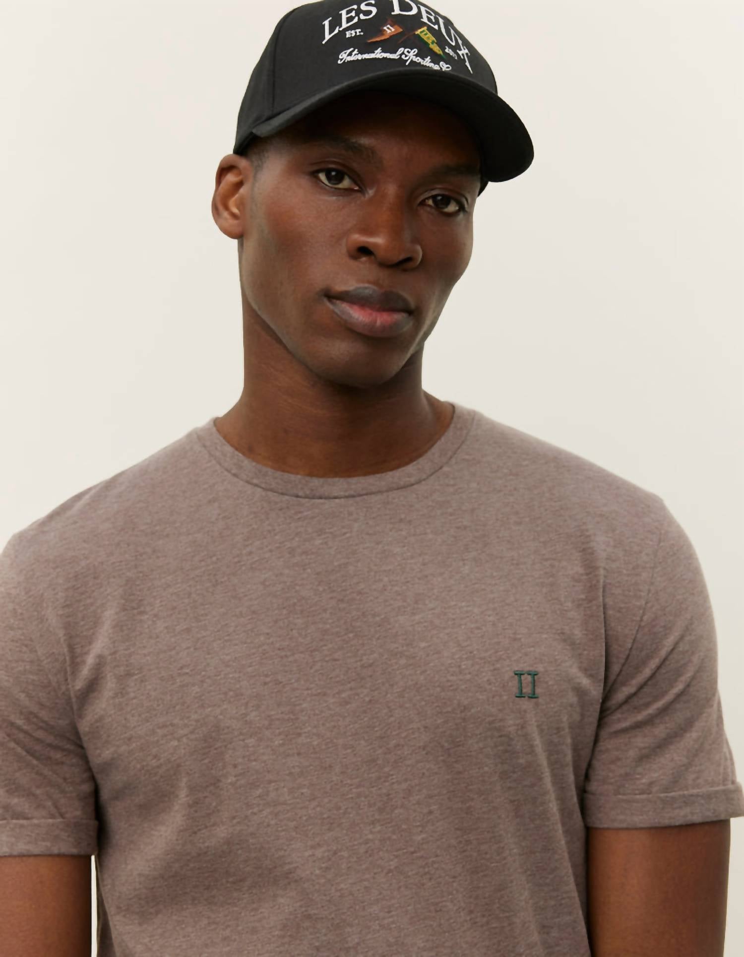 Les Deux Men's Norregaard Contrast Short Sleeve T-shirt in cub melange - men's t-shirt - alternate view