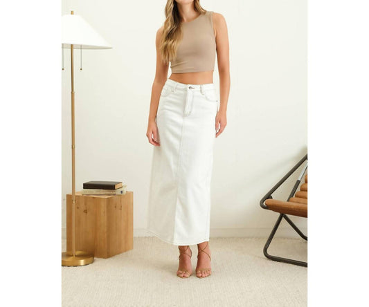 The Workshop - Back Slit Denim Midi Skirt