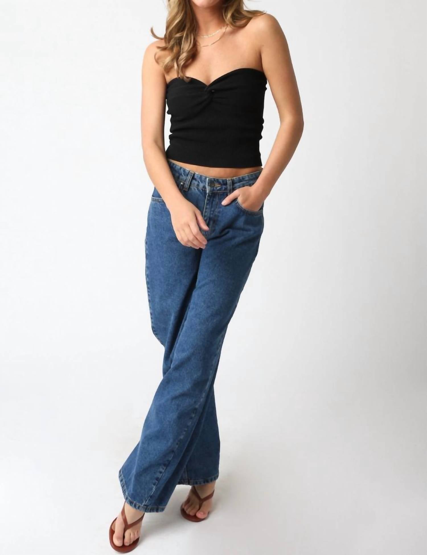 OLIVACEOUS Laken Top in black - women's shirt - detail view