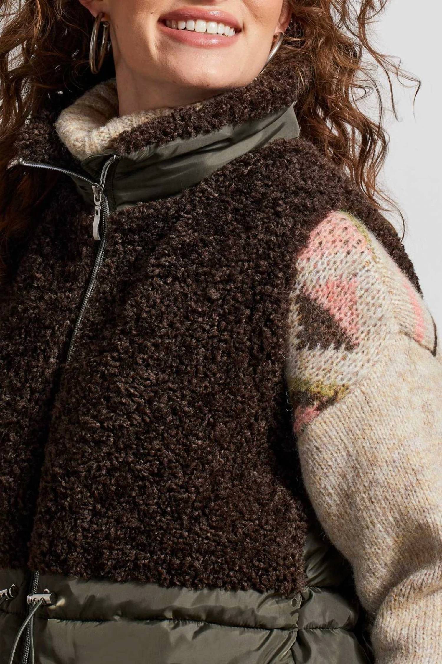 Tribal - Sherpa Combo Long Vest
