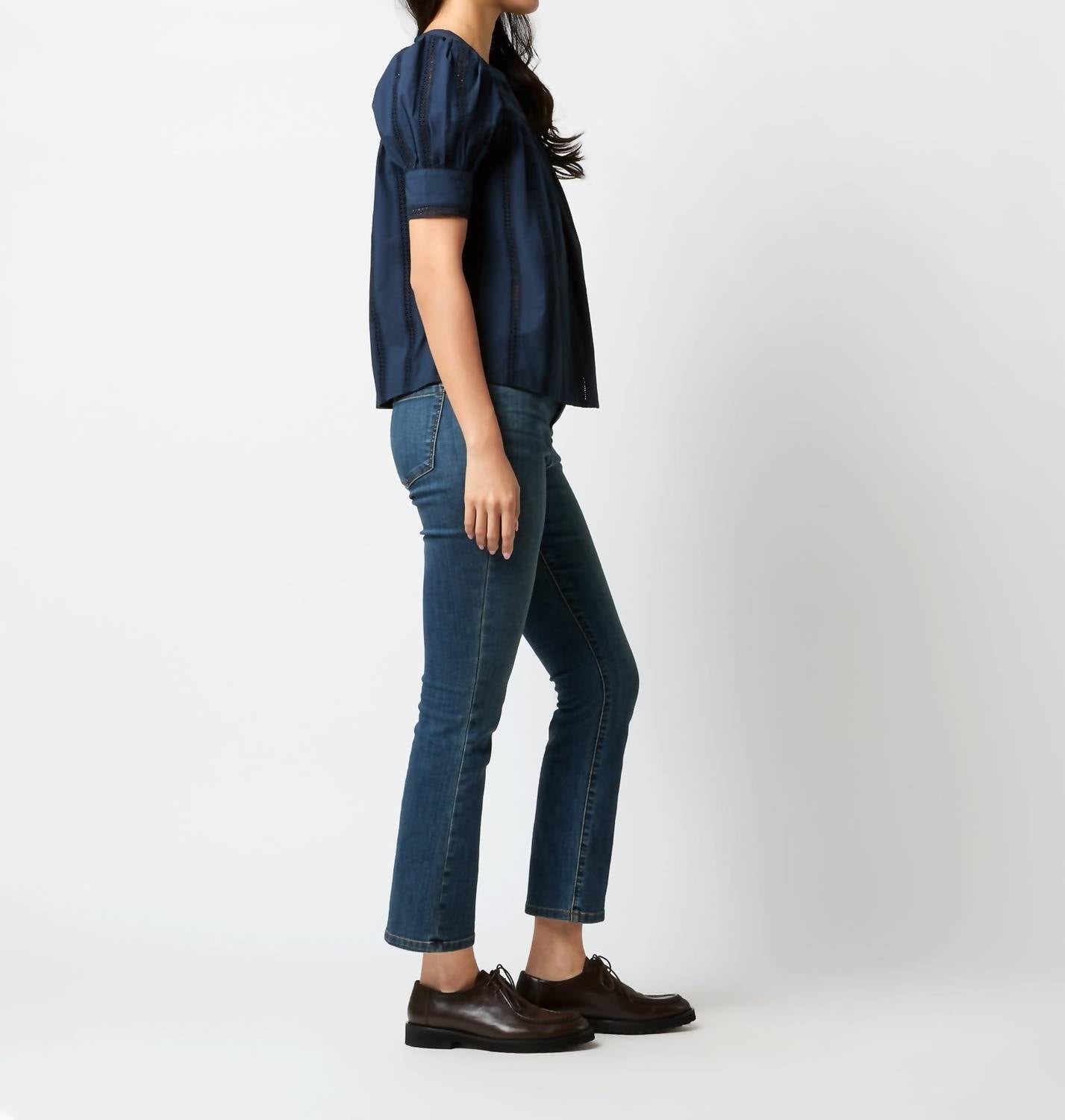 Ulla Johnson Nara Top in midnight - women's blouse - alternate view