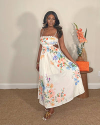 Miss Avenue - Botanical Bliss Floral Print Midi Dress