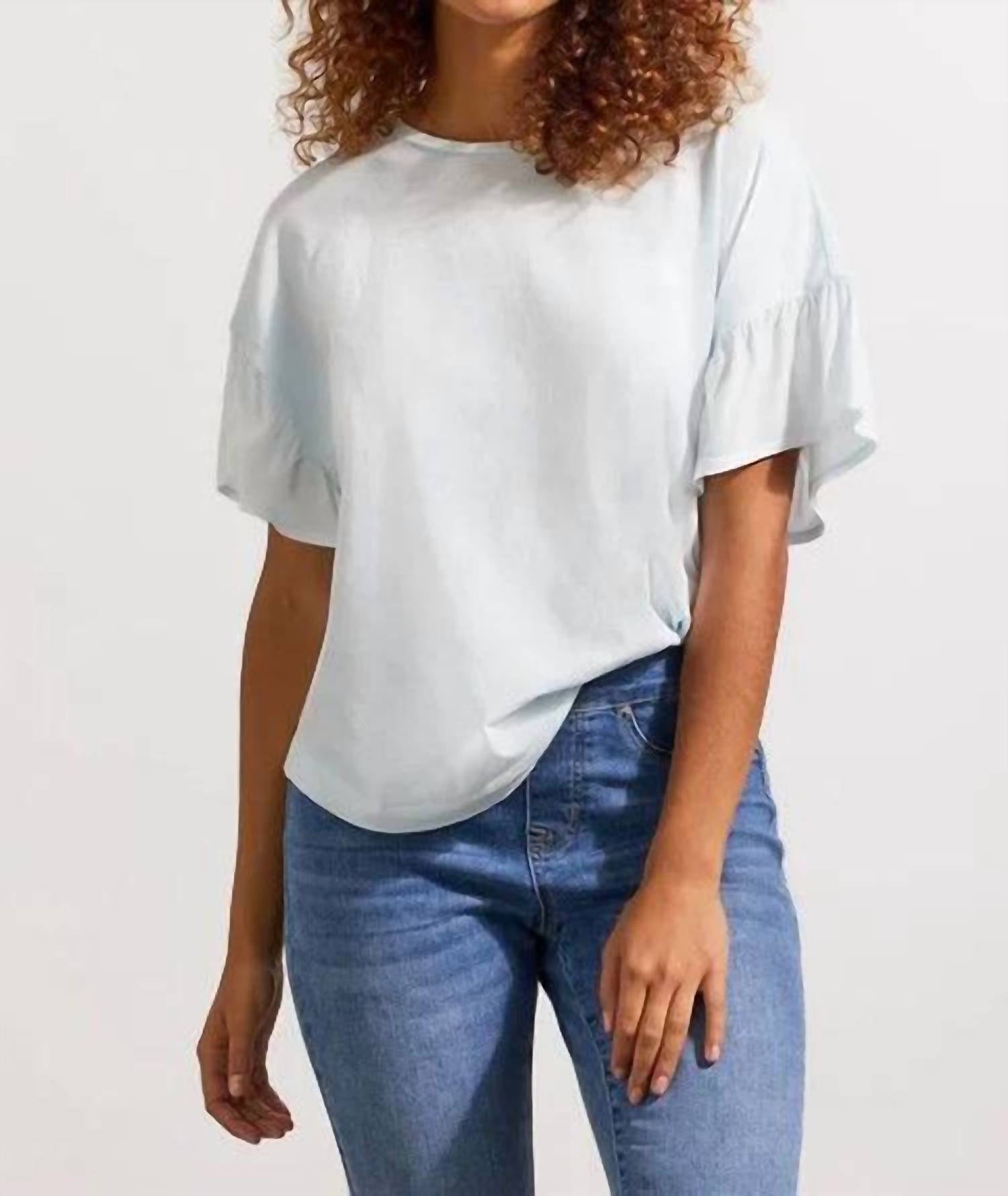 Tribal - Crew Neck Drop Shoulder with Frill Tee