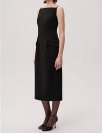 EXQUISE Glimmer Midi Dress in black - women's dress - alternate view