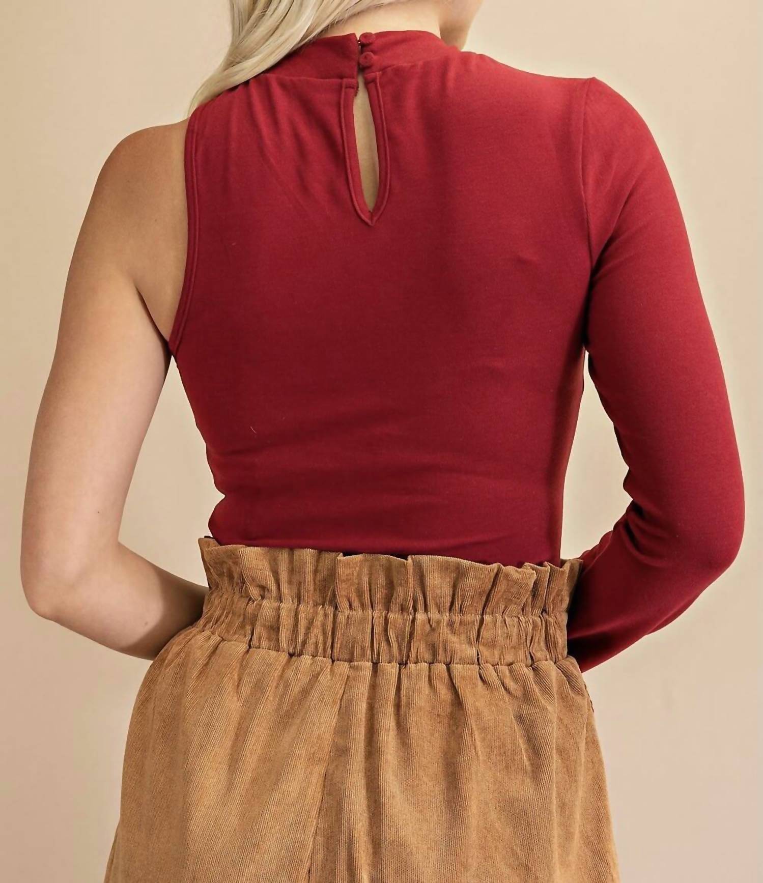 Glam - Alyssa One Shoulder Cut Out Bodysuit
