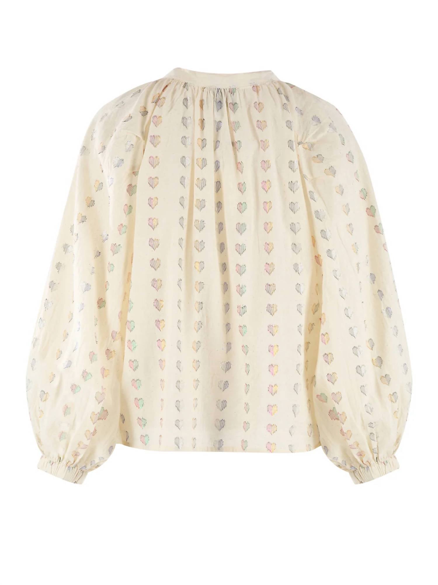 THE SHIRT Women's The Minka Shirt in lurex hearts - women's blouse - view 5