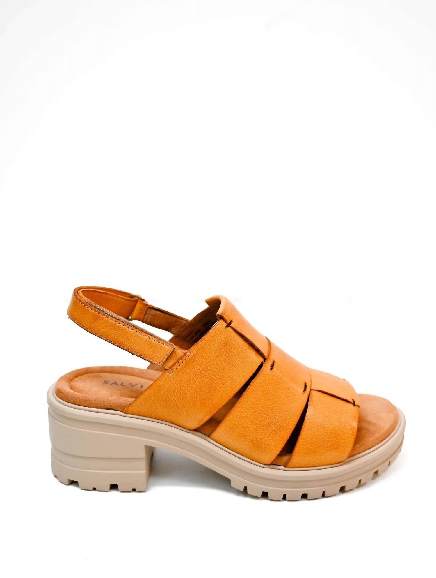 Salvia Women's Harley Heeled Sandal in butterscotch - women's sandal - detail view