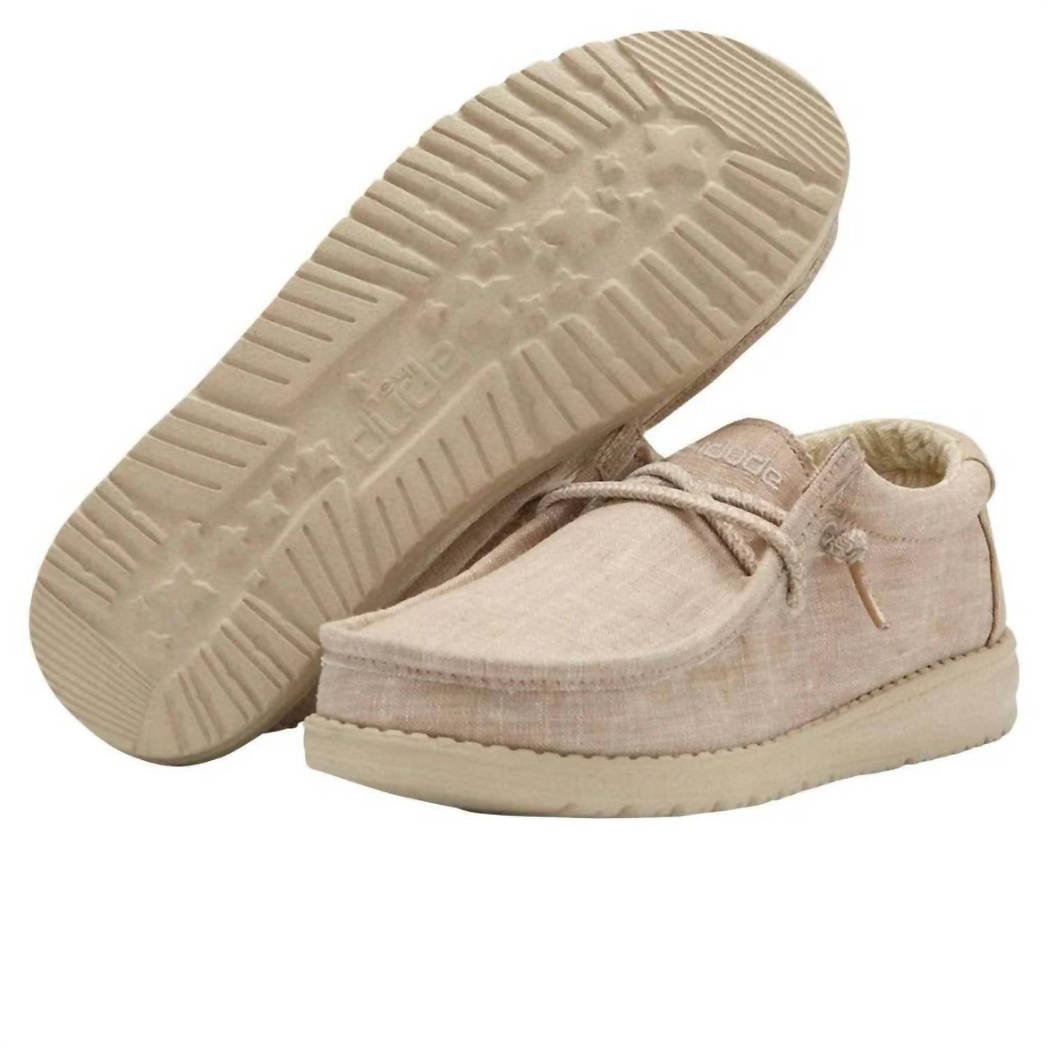 HEY DUDE Boy's Youth Wally Basic Shoe in beige - men's loafer - view 6