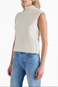 STEVE MADDEN Serin Sleeveless Turtleneck Sweater in cream - women's sweater - detail view