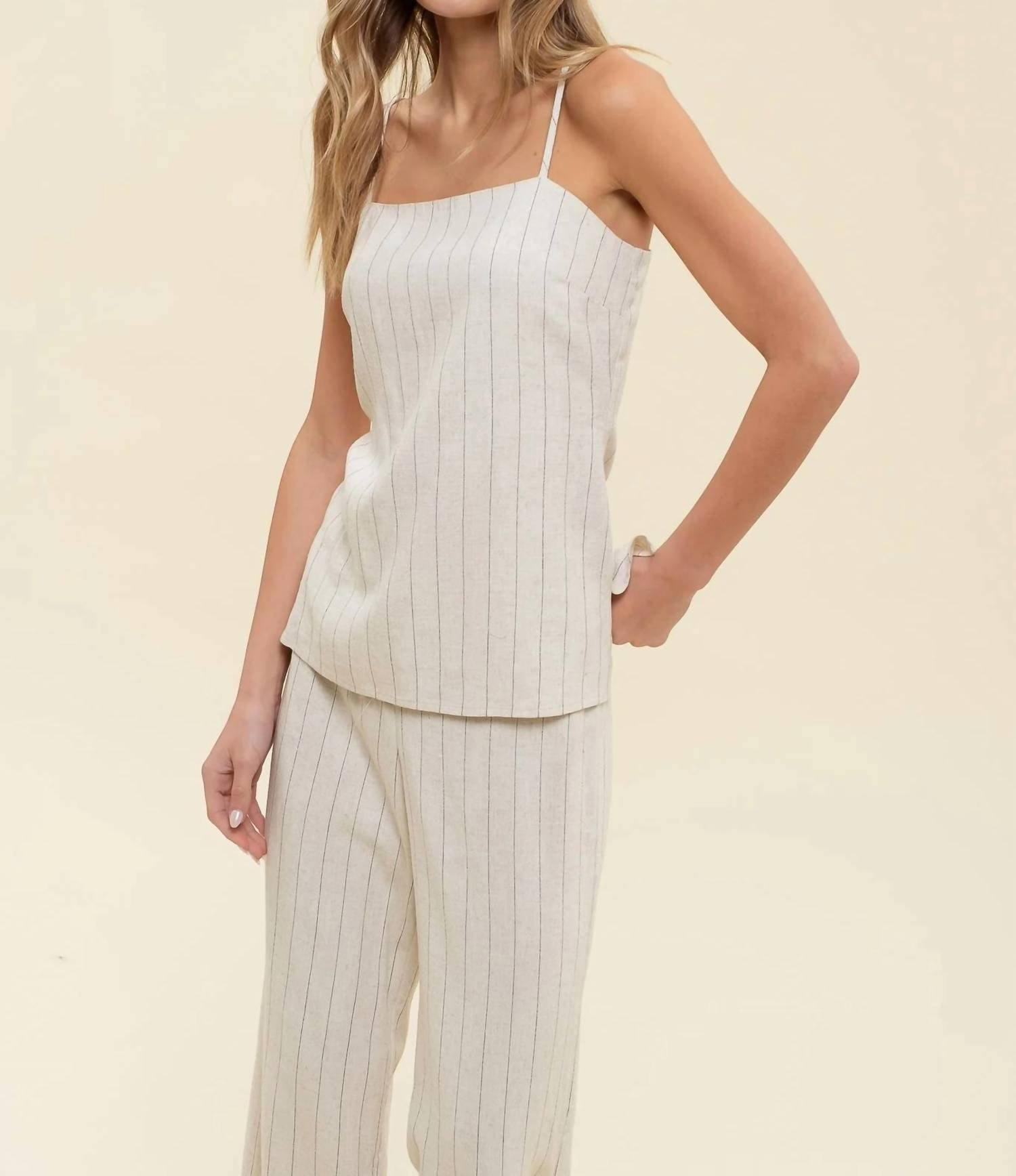 The Workshop Studio - Pinstripe Cami Top
