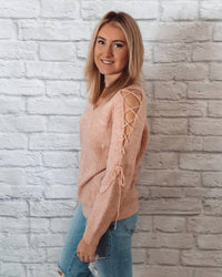 Hem & Thread - Lily Lace Up Sweater