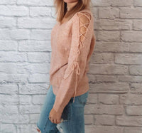 Hem & Thread - Lily Lace Up Sweater