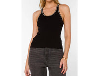 Velvet Heart Lenny Cami Top in black cream - women's shirt