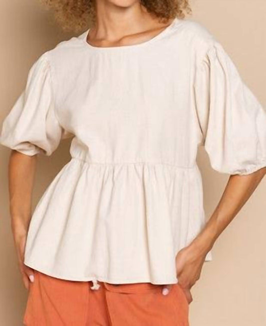 Pol - Puff Sleeve Ribbon Top