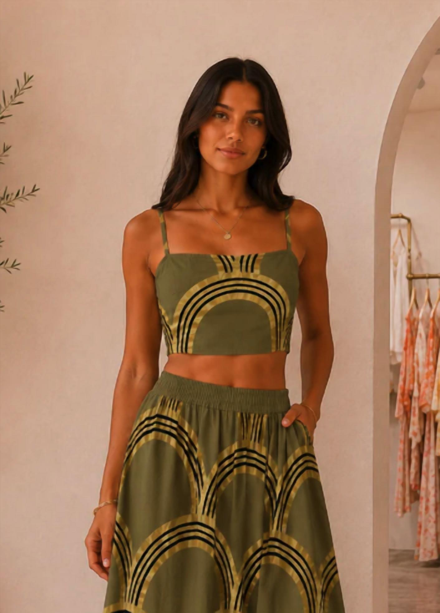 Mystery Resort - Golden Horizon Maxi Skirt Set