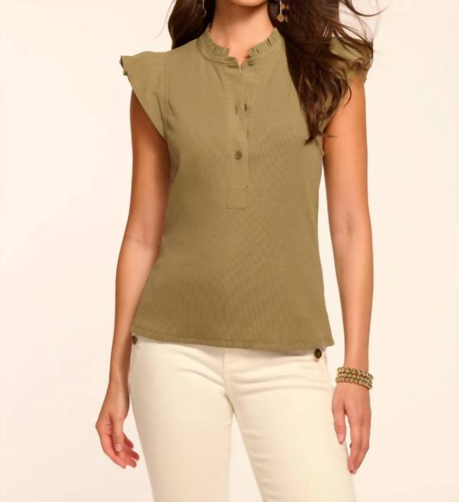 Ramy Brook - Monroe Combo Knit Ruffle Tee