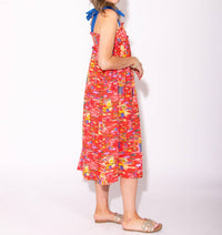 Tcec - Women's Summer Canvas Tie Straps Midi Dress
