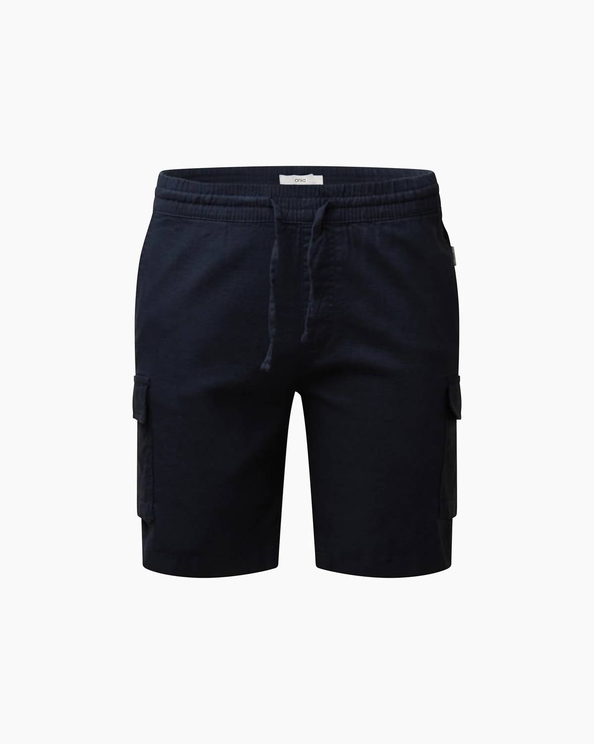 MEN STRETCH LINEN PULL ON CARGO SHORT