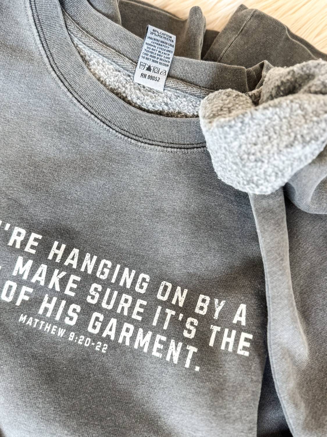 Lure Boutique Women's If You’re Hanging On By A Thread Sweatshirt in grey - women's top - alternate view